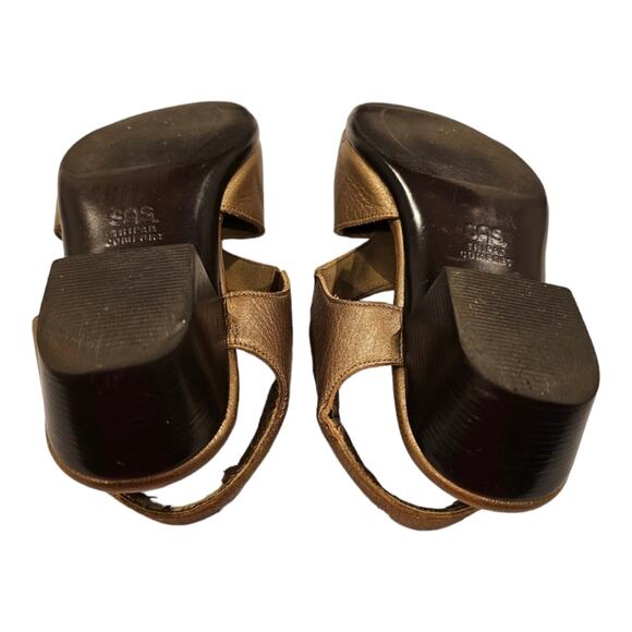 SAS Suntimer Leather Heels Strap Sandals Tri-Pad Comfort Brown Crocs 7.5 Medium - Picture 9 of 14
